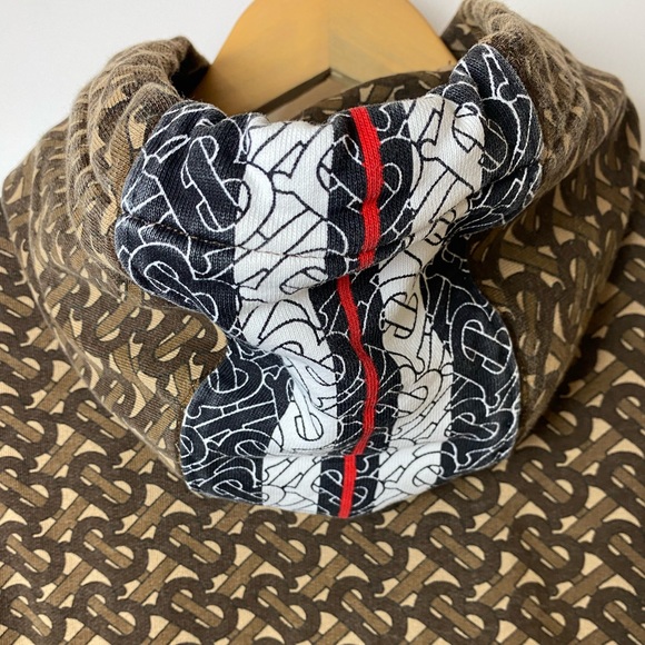 Burberry Brown Monogram Stripe Print Hoodie Size XS - Picture 2 of 13